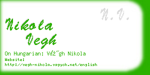 nikola vegh business card